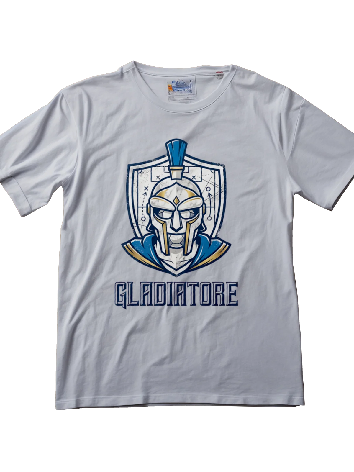 Premium men's streetwear football tee - Roman gladiator helmet design by Folklore FC - Front View