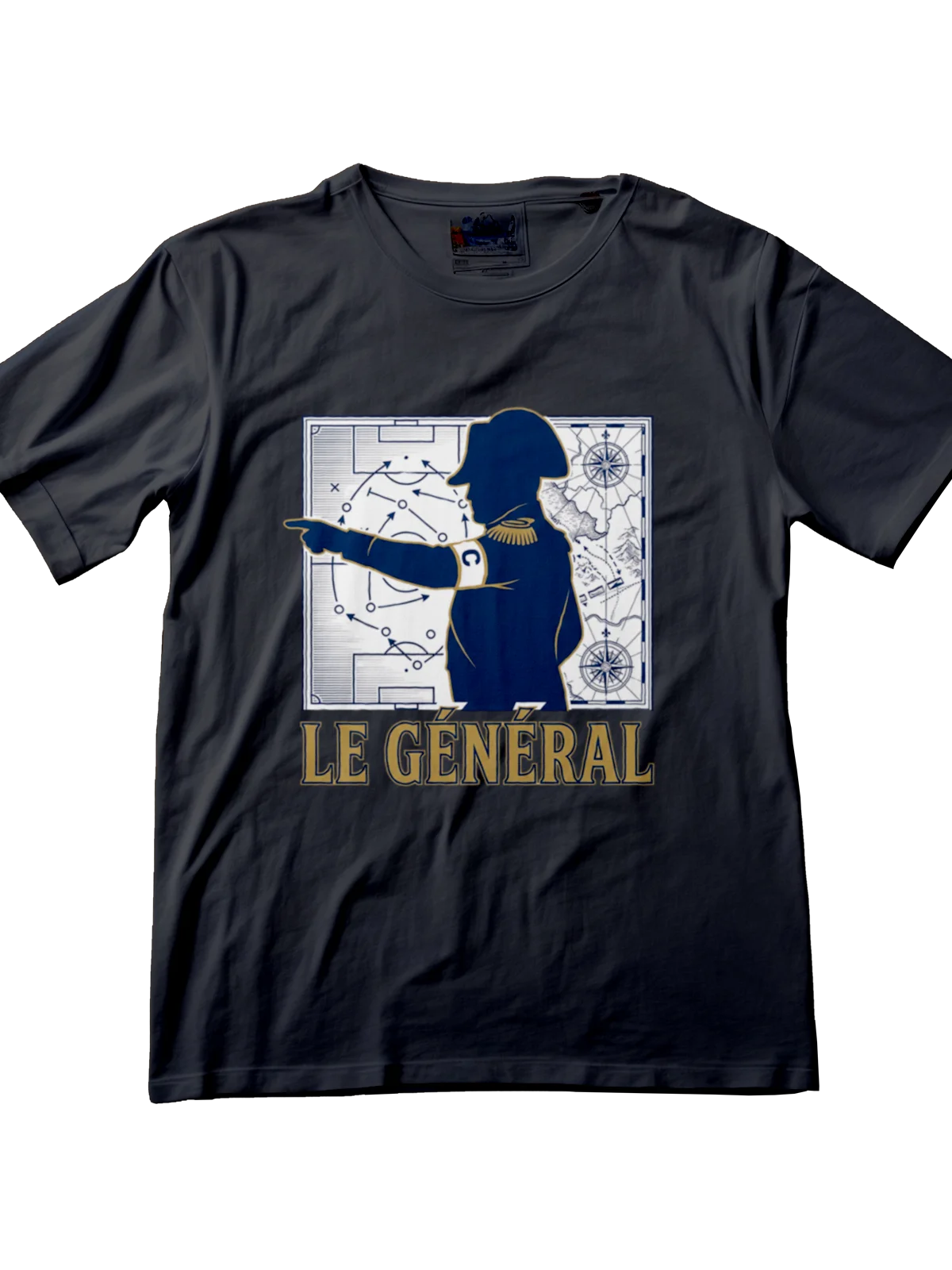 Premium men's streetwear football tee - Vintage Napoleon Bonaparte tactical design by Folklore FC - Front View