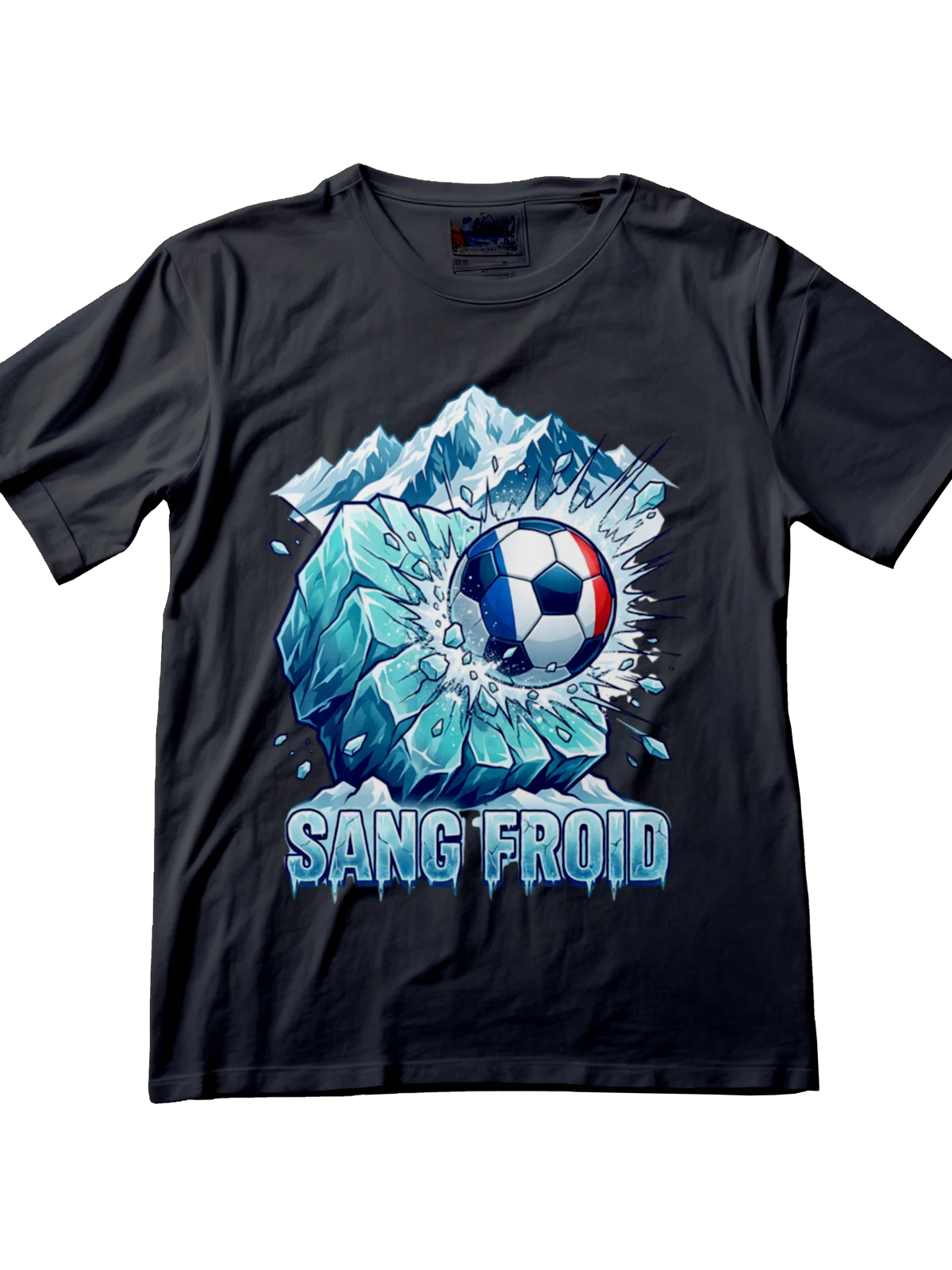 Premium men's streetwear football tee - Mont Blanc icy power design by Folklore FC - Front View