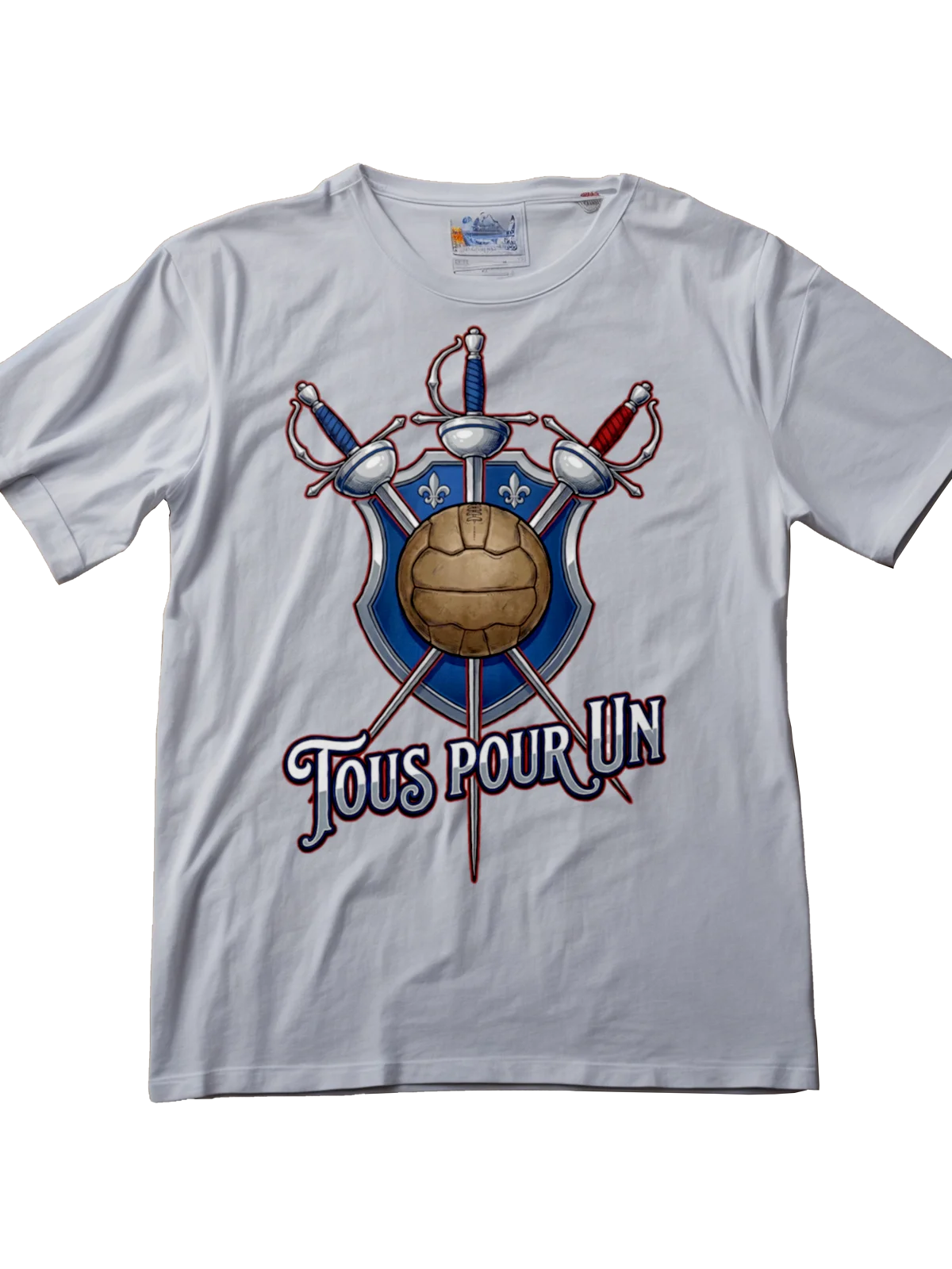 Premium women's streetwear football tee - Three Musketeers legend design by Folklore FC - Front View