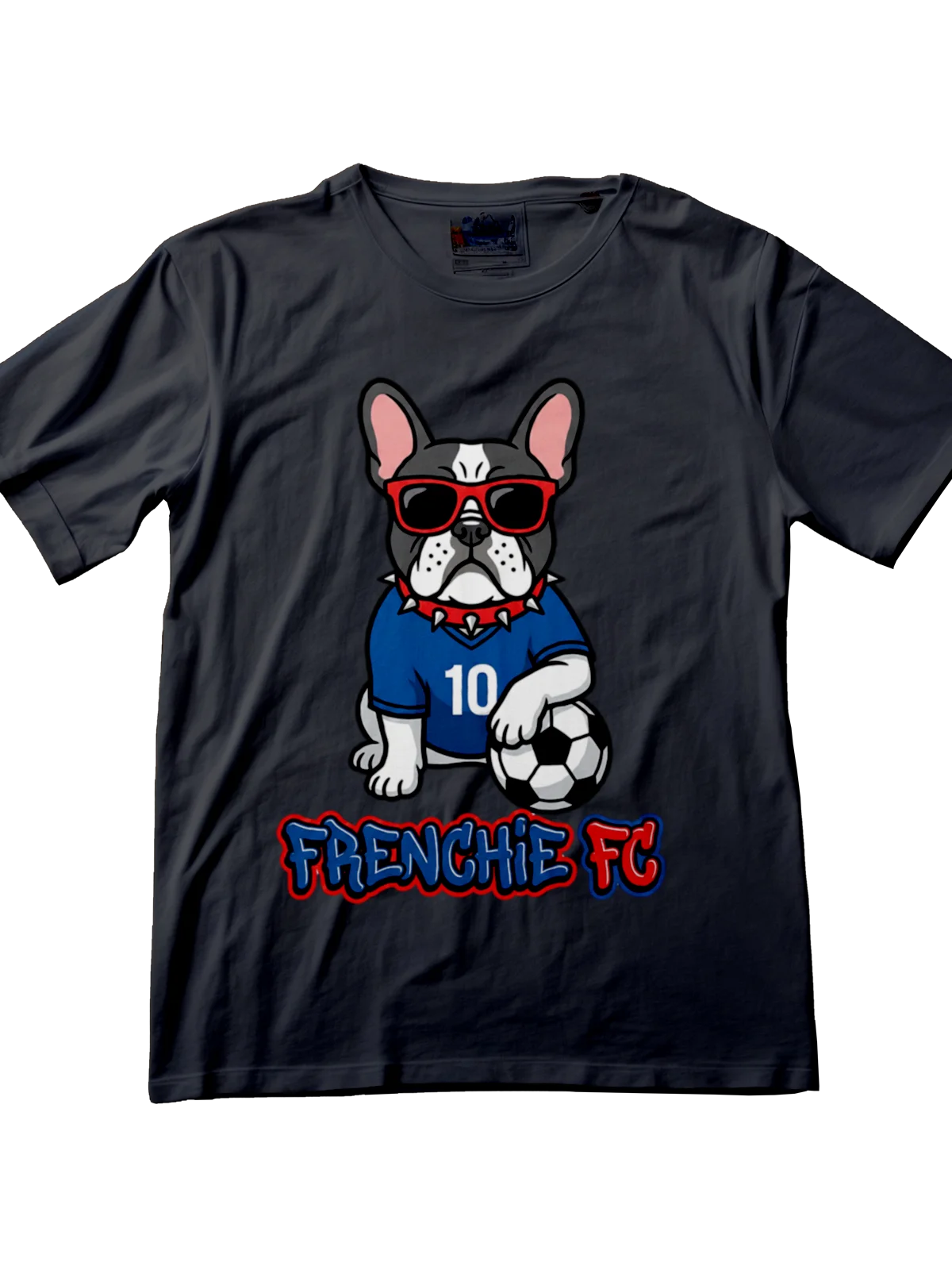 Premium women's streetwear football tee - Cool French bulldog Parisian style by Folklore FC - Front View