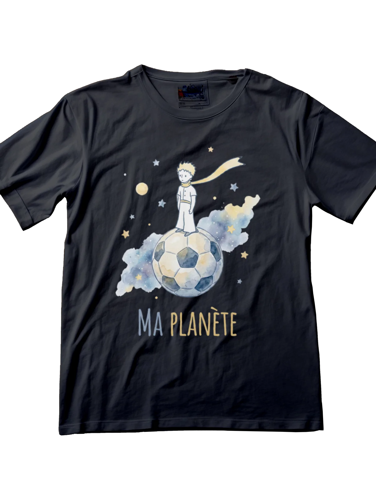 Premium women's streetwear football tee - Little Prince cosmic poetic design by Folklore FC - Front View